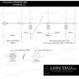 Ghirlanda luminoasa 10 m. cu 10 becuri G45 1W LED E27 interconectabila