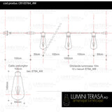 Ghirlanda luminoasa 10 m. cu 10 becuri mari ST64 4W LED E27 interconectabila