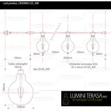 Ghirlanda luminoasa 20 m. cu 20 becuri mari G125 4W LED E27 interconectabila