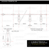 Ghirlanda luminoasa 20 m. cu 20 becuri mari ST64 4W LED E27 interconectabila