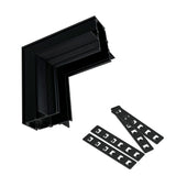 Conector de colt (90° vertical) magnetic pentru MONTAJ INCORPORAT pentru placari LUXON