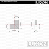 Conector de colt ALB (90° vertical EXTERIOR) magnetic pentru MONTAJ APARENT LUXON