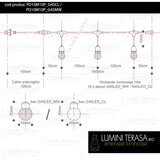Ghirlanda luminoasa 10 m. cu 10 becuri G45 1W LED E27 interconectabila