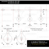 Ghirlanda luminoasa 10 m. cu 10 becuri mari G95 LED E27 interconectabila
