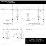 Ghirlanda luminoasa 10 m. cu 10 becuri A60 LED E27 interconectabila