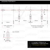 Ghirlanda luminoasa 10 m. cu 10 becuri S14 2W LED E27 interconectabila