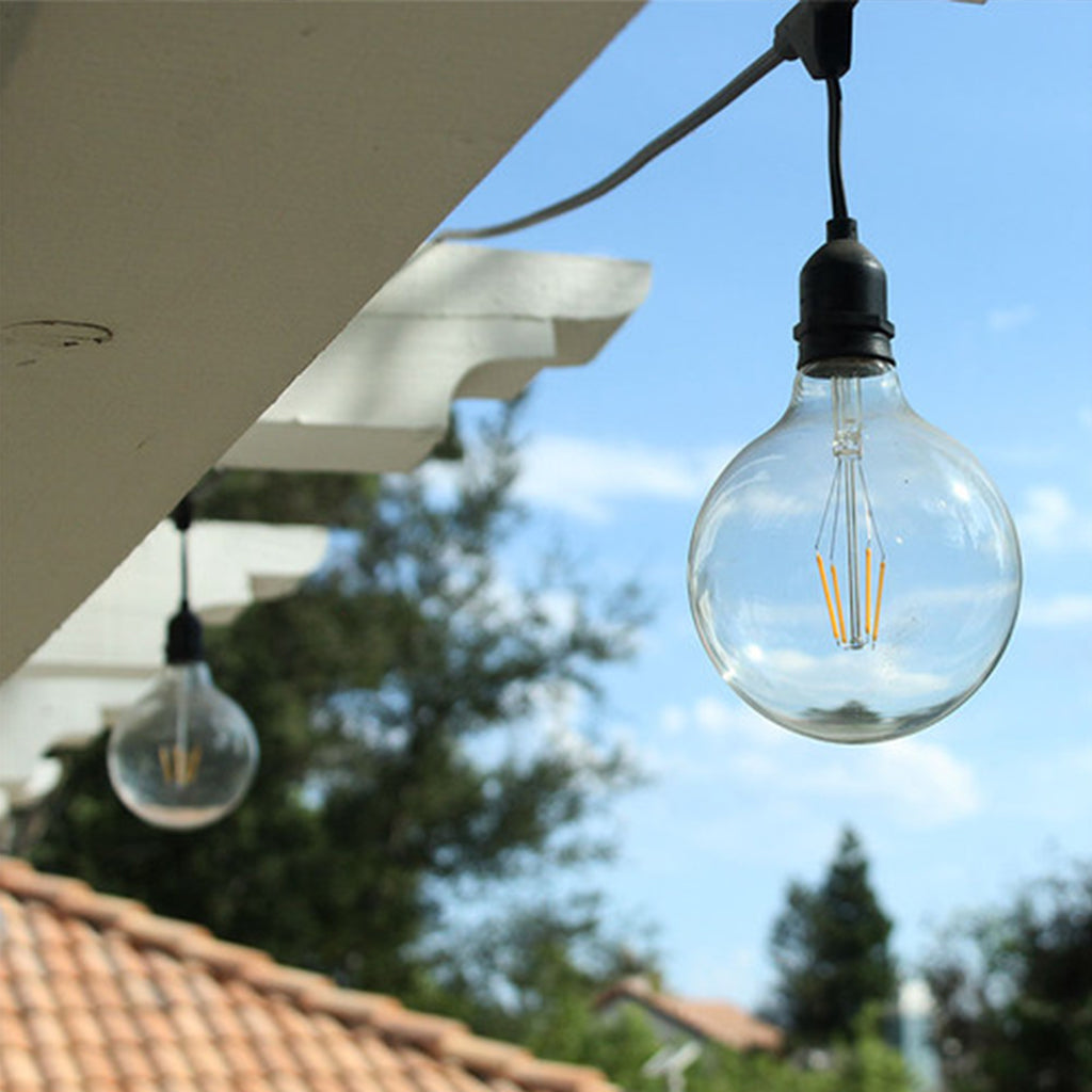 Ghirlanda luminoasa 15 m. cu 15 becuri mari G125 4W LED E27 interconectabila