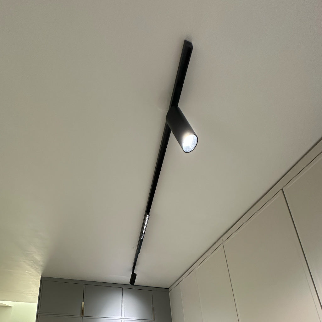 Conector de colt (90° orizontal) SLIM magnetic pentru MONTAJ APARENT/SUSPENDAT LUXON
