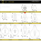 Bec A60 LED transparent din sticla Dimabil E27 2W