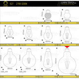 Bec G125 LED transparent din sticla Dimabil E27 4W