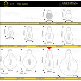 Bec ST64 LED transparent din sticla Dimabil E27 4W