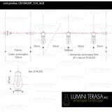 Ghirlanda luminoasa 10 m. cu 20 becuri S14 LED E27 interconectabila