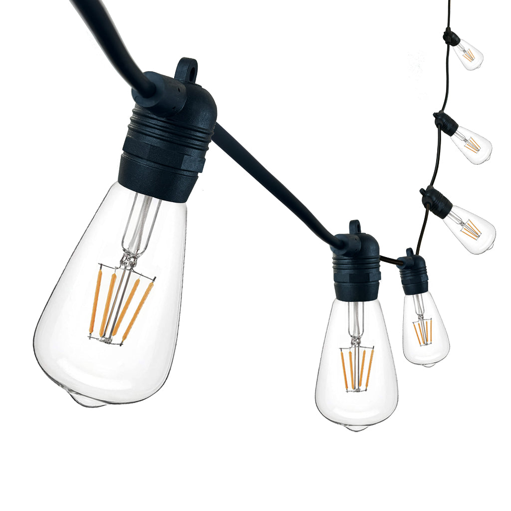 Ghirlanda luminoasa 10 m. cu 20 becuri mari ST64 4W LED E27 interconectabila