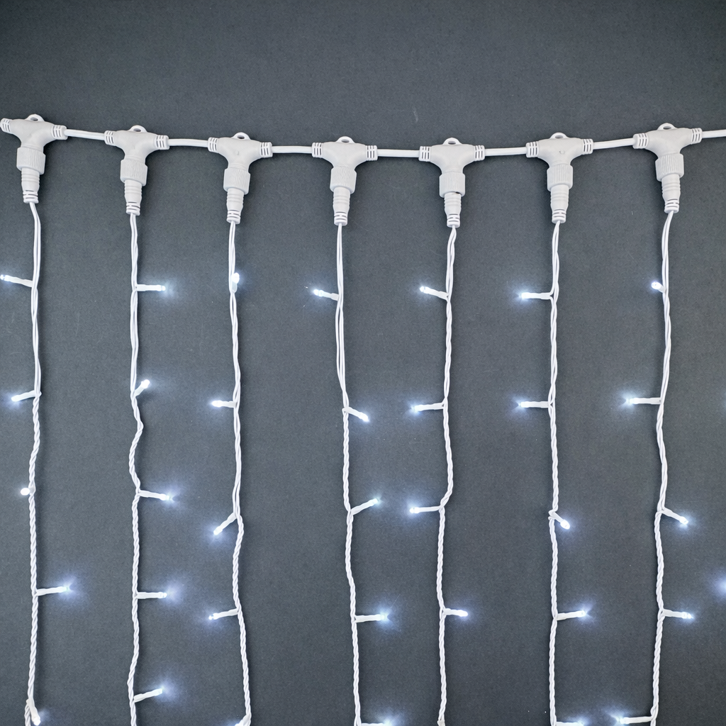 Perdea Luminoasa Profesionala 2M x 10M, 2000 leduri Interconectabila, ALBA, lumina rece