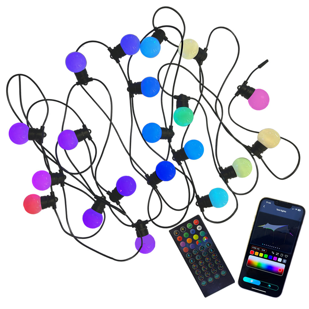 Ghirlanda luminoasa 10 m cu 20 becuri LED RGB WiFi