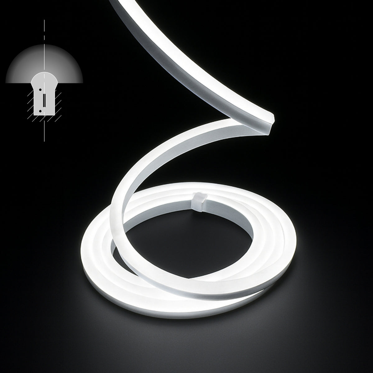 Furtun Luminos Led Neon Flex LUXON Lumina Alb Rece