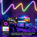 KIT Complet 5m Neon Flex Multicolor RGB Digital SMART WIFI