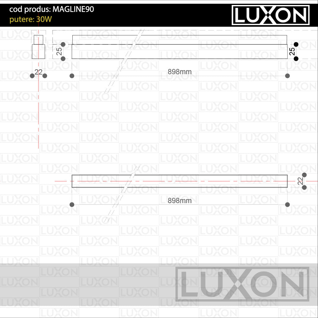 Proiector SMART pentru sina magnetica LINE90 ALB LED LUXON