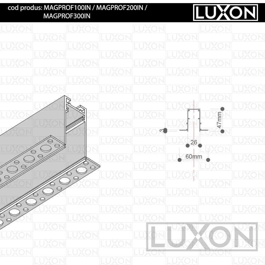 Sina magnetica cu MONTAJ INCORPORAT LUXON