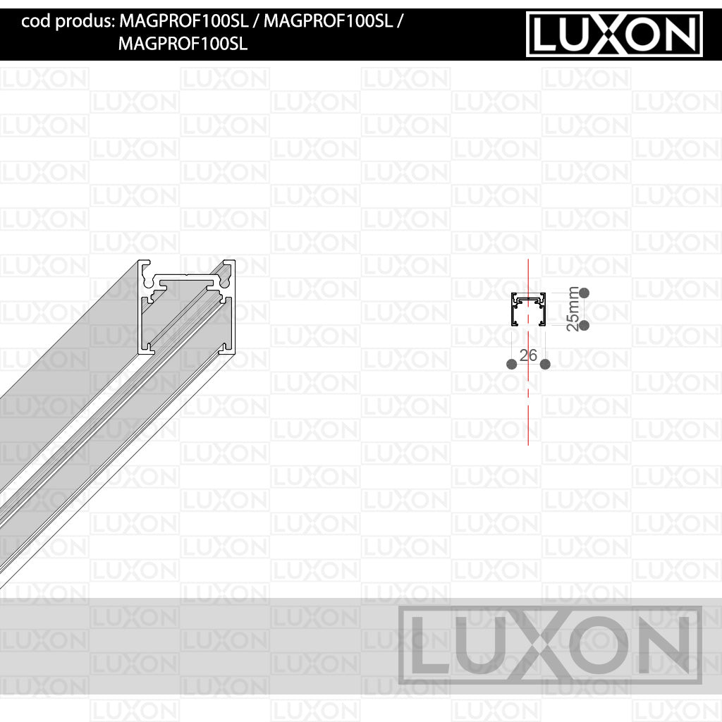 Sina magnetica SLIM pentru MONTAJ APARENT LUXON