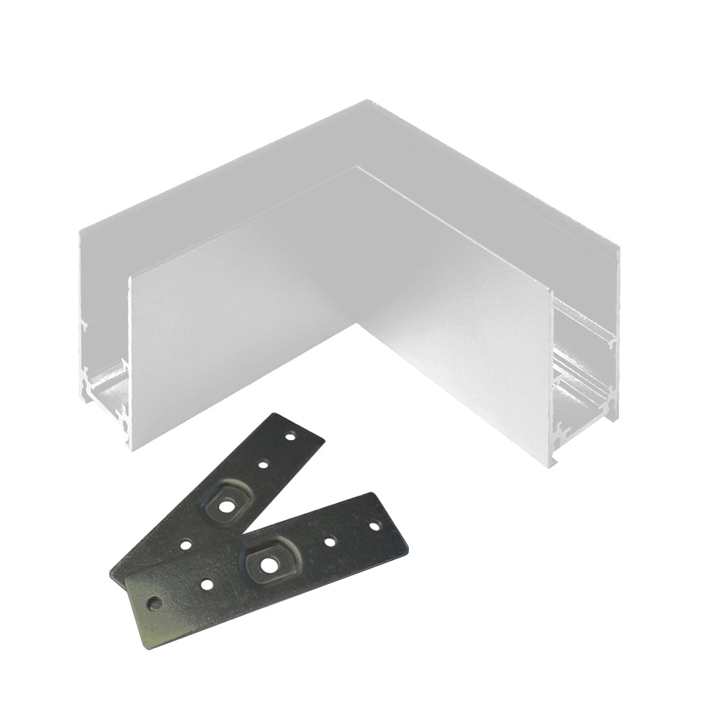 Conector de colt (90° orizontal) magnetic ALB pentru MONTAJ APARENT LUXON