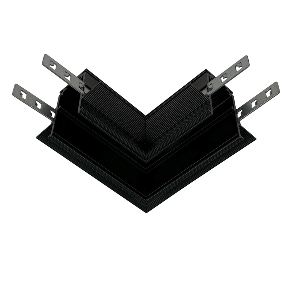 Conector de colt (90° orizontal) magnetic pentru MONTAJ INCORPORAT PENTRU PLACARI LUXON