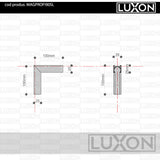 Conector de colt (90° vertical) magnetic SLIM pentru MONTAJ APARENT LUXON