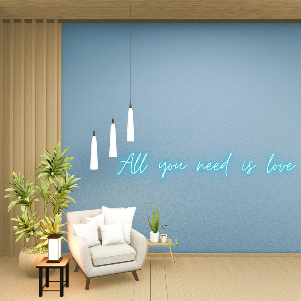 Semn Neon Flex cu telecomanda ALL YOU NEED IS LOVE