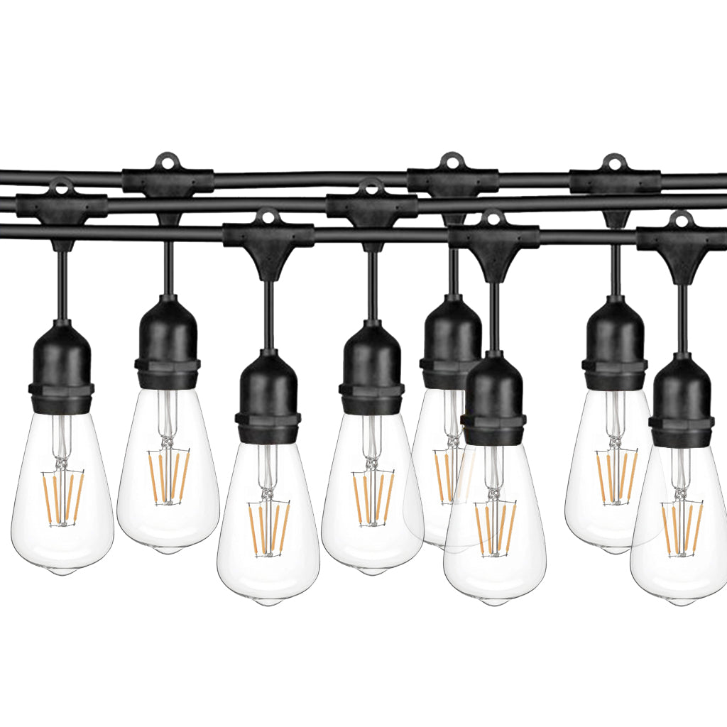 Ghirlanda luminoasa 10 m. cu 10 becuri mari ST64 4W LED E27 interconectabila