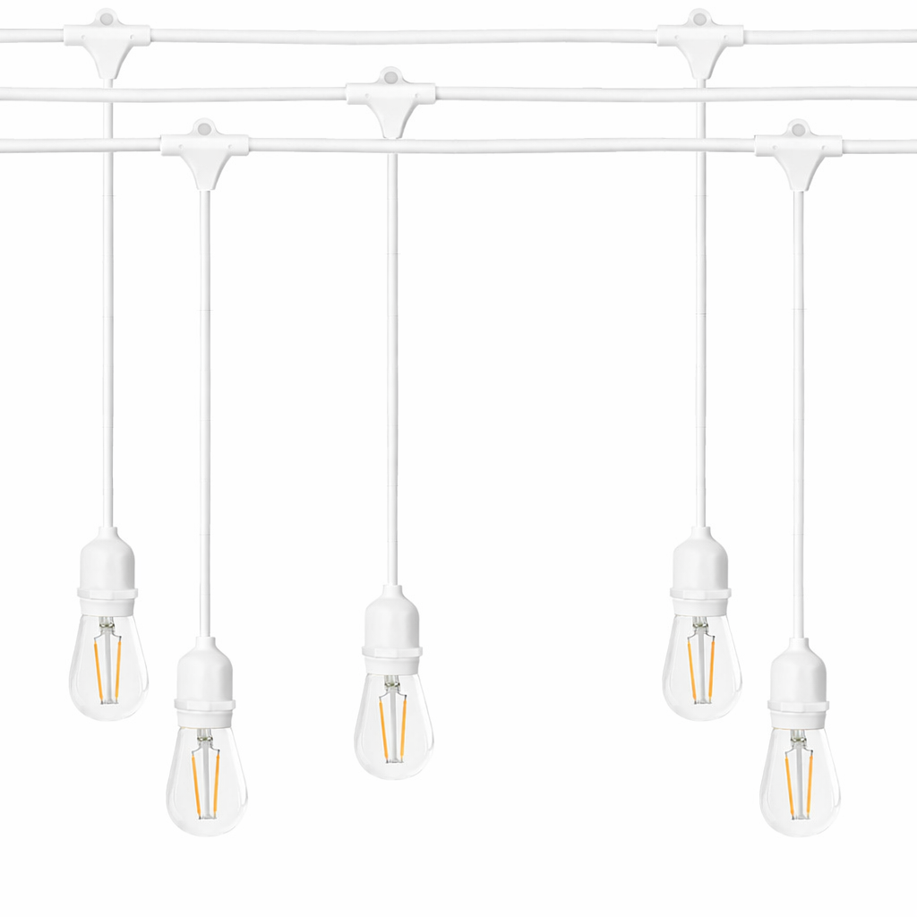 Ghirlanda luminoasa alba 15 m. cu 15 becuri S14 LED E27 interconectabila