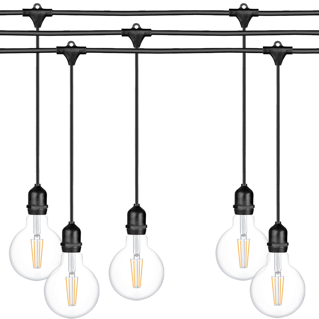 Ghirlanda luminoasa 15 m. cu 15 becuri mari G125 4W LED E27 interconectabila