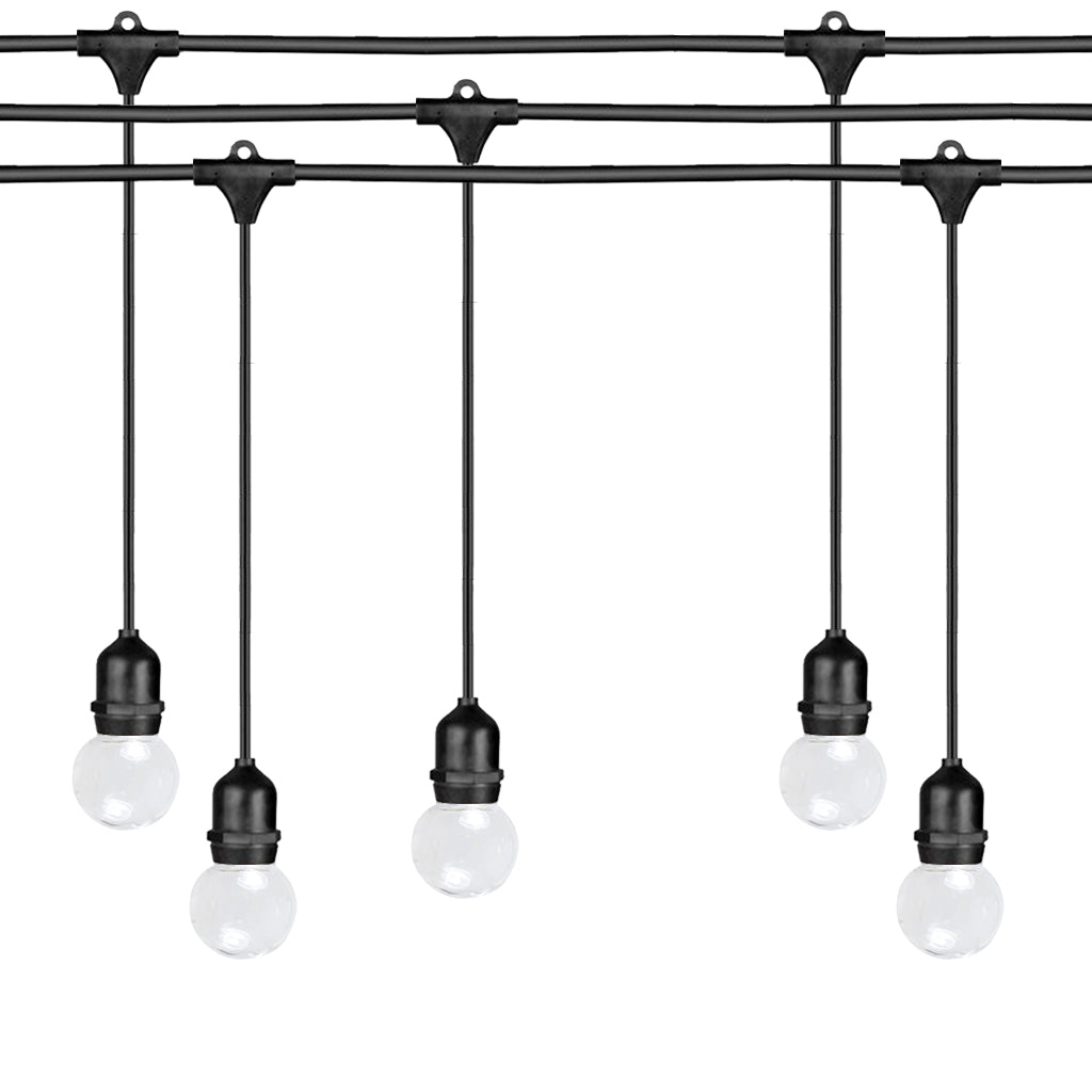 Ghirlanda luminoasa 15 m. cu 15 becuri G45 1W LED E27 interconectabila