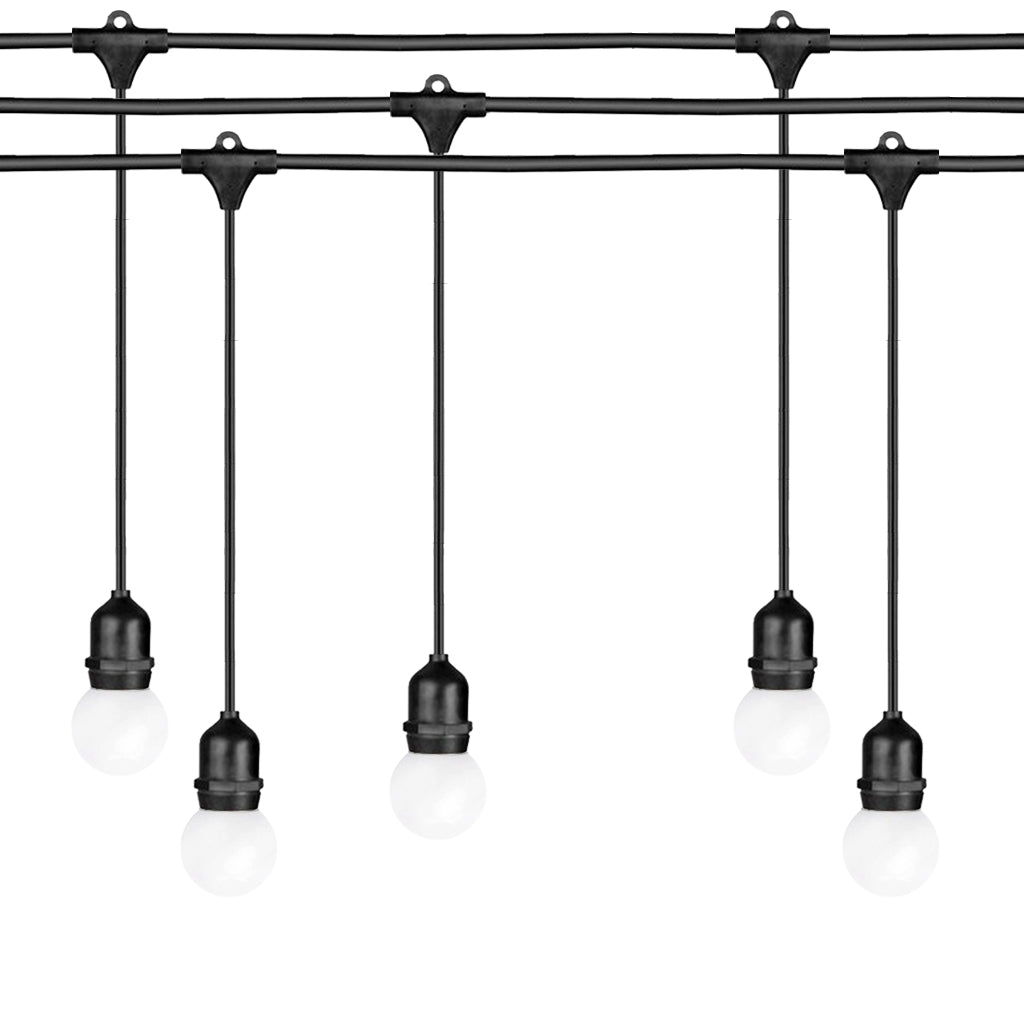 Ghirlanda luminoasa 15 m. cu 15 becuri G45 1W LED E27 interconectabila