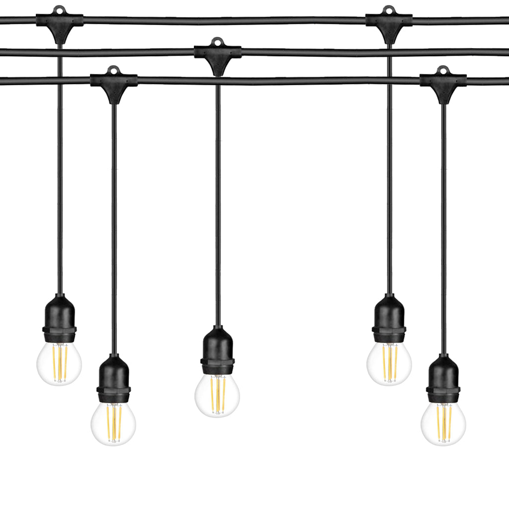 Ghirlanda luminoasa 15 m. cu 15 becuri G45 4W LED E27 interconectabila