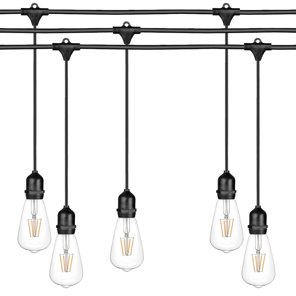 Ghirlanda luminoasa 15 m. cu 15 becuri mari ST64 4W LED E27 interconectabila