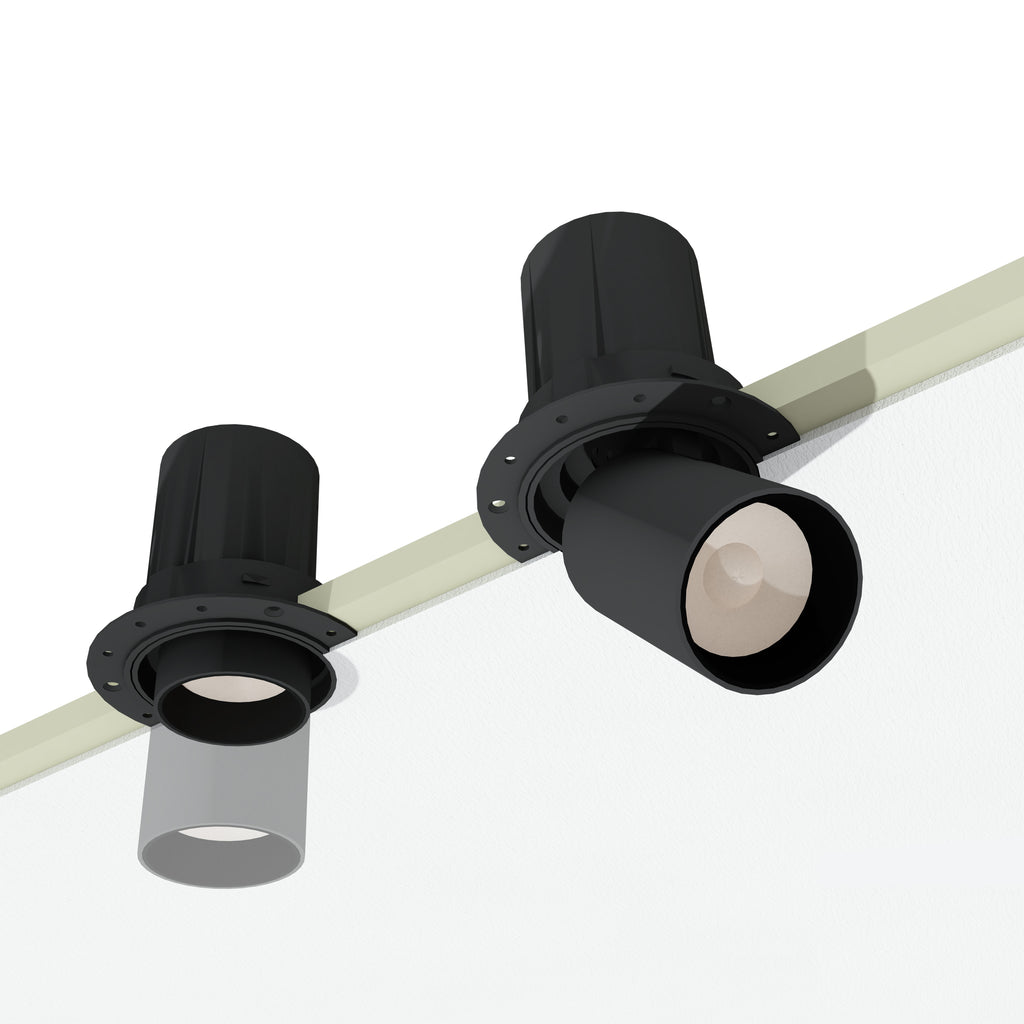 Spot retractabil, incastrat, fara rama VECTOR LIGHT negru LUXON