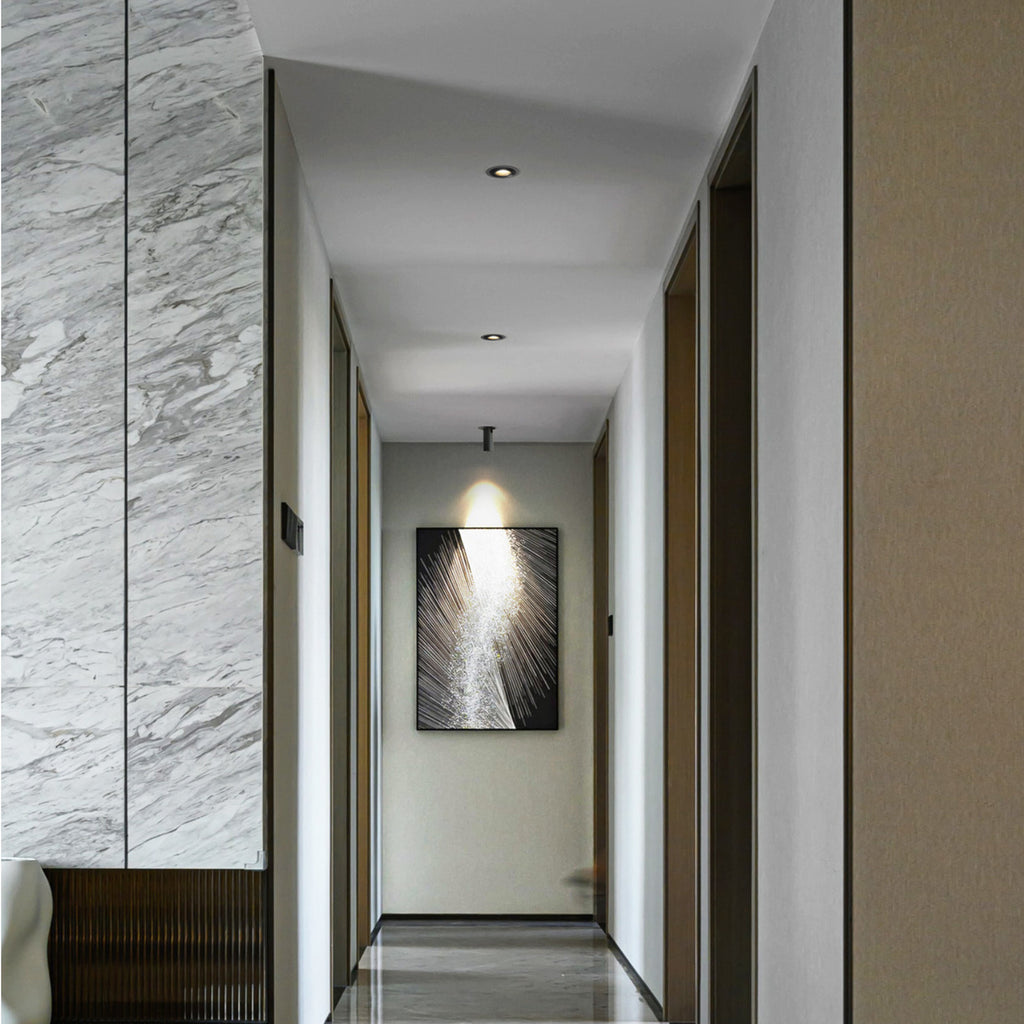 Spot retractabil, incastrat, fara rama VECTOR LIGHT negru LUXON