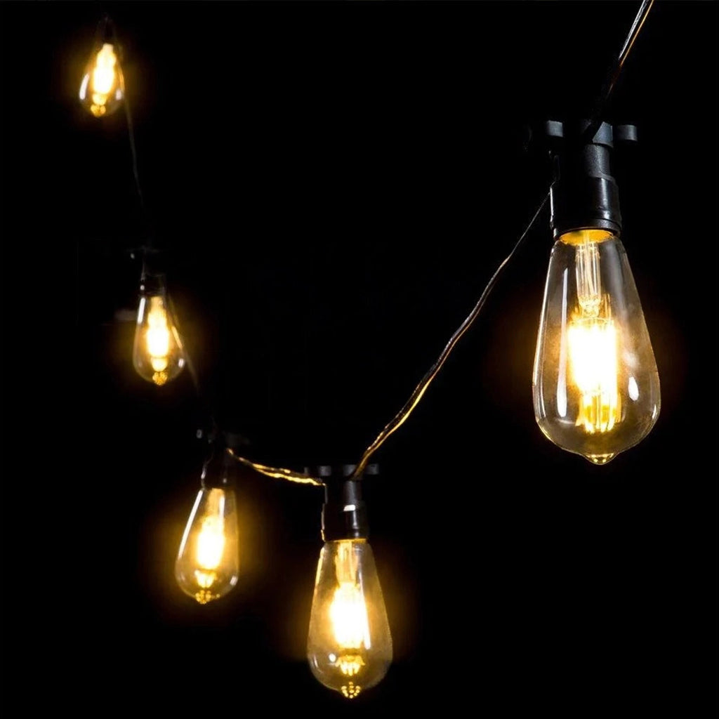 Ghirlanda luminoasa 5 m. cu 10 becuri mari ST64 4W LED E27 interconectabila