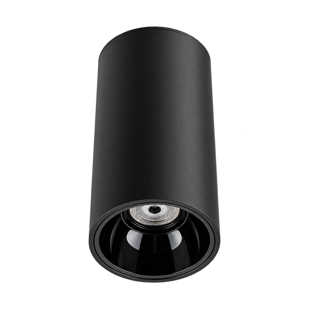 Spot LED AURA LIGHT LUXON 15 W, negru mat cu interior negru lucios, orientat cu sursa de lumină în jos