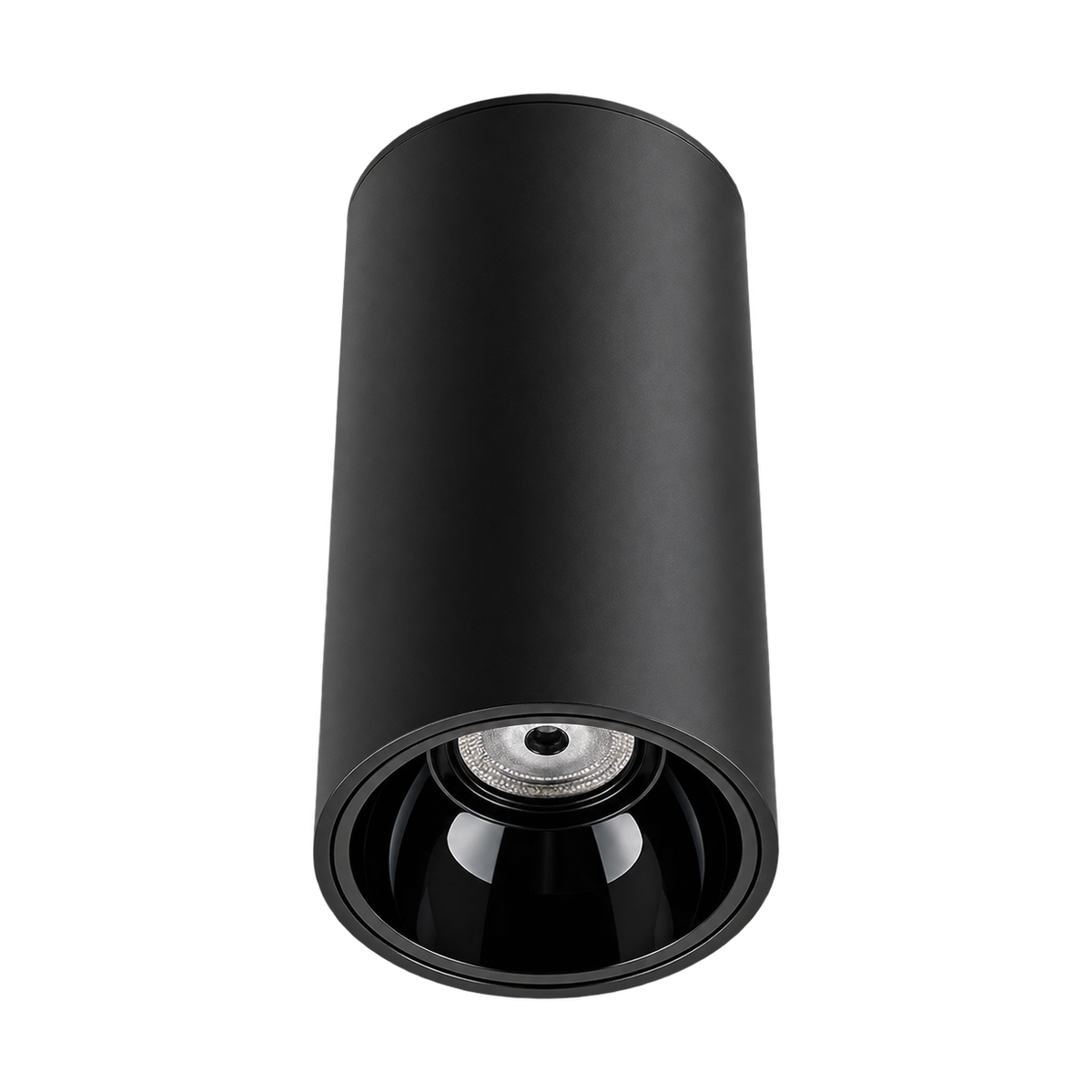 Spot LED AURA LIGHT LUXON 15 W, negru mat cu interior negru lucios, orientat cu sursa de lumină în jos