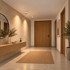 Vizualizare de ambient: spoturi AURA LIGHT LUXON alb mat, cu dimensiuni Ø75 × 152 mm, montate pe plafon