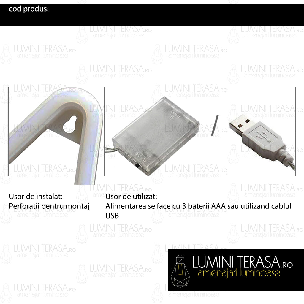 Cifre Luminoase Neon Flex cu baterii si USB