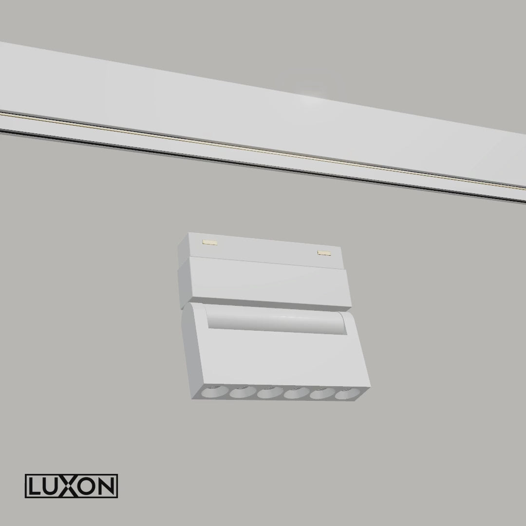 Proiector pentru sina magnetica orientabil FOLD06 ALB LED LUXON