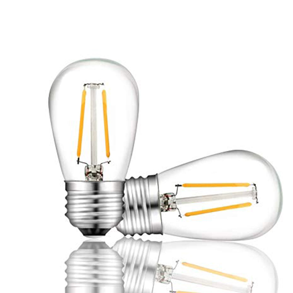 Bec S14 LED transparent din plastic Dimabil E27 2W Bec Lumini Terasa