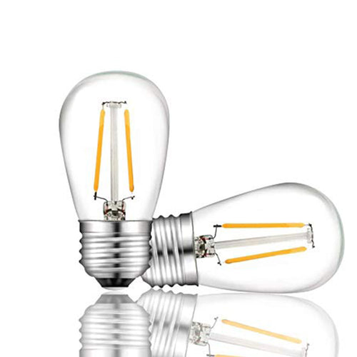 Bec S14 LED transparent din plastic Dimabil E27 2W Bec Lumini Terasa