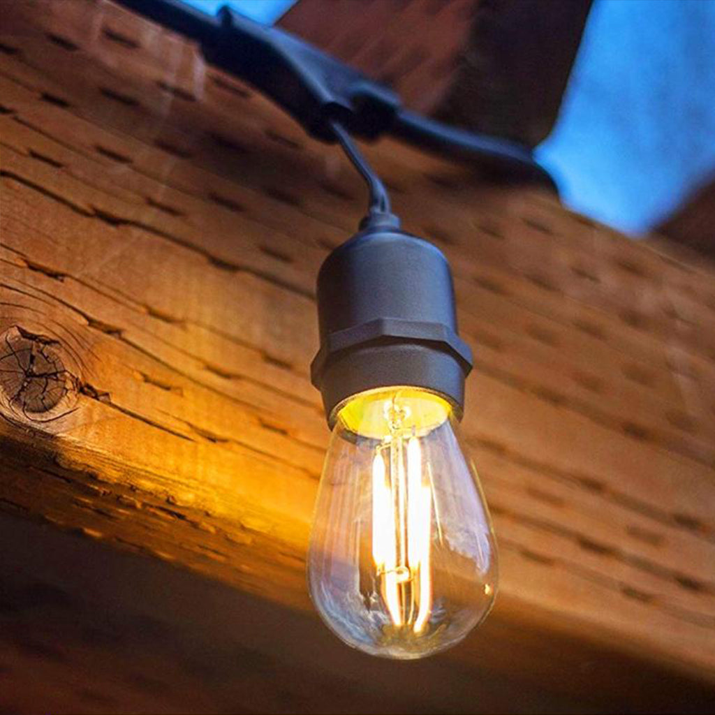Bec S14 LED transparent din plastic Dimabil E27 2W Bec Lumini Terasa