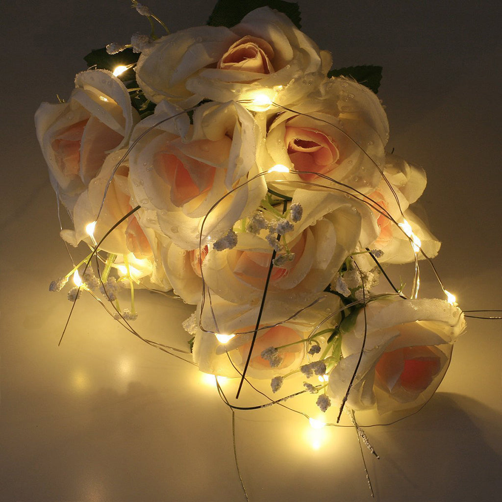 Ghirlanda Luminoasa Decorativa din Cupru 10 m. cu 100 LEDuri cu baterii Ghirlanda luminoasa Lumini Terasa