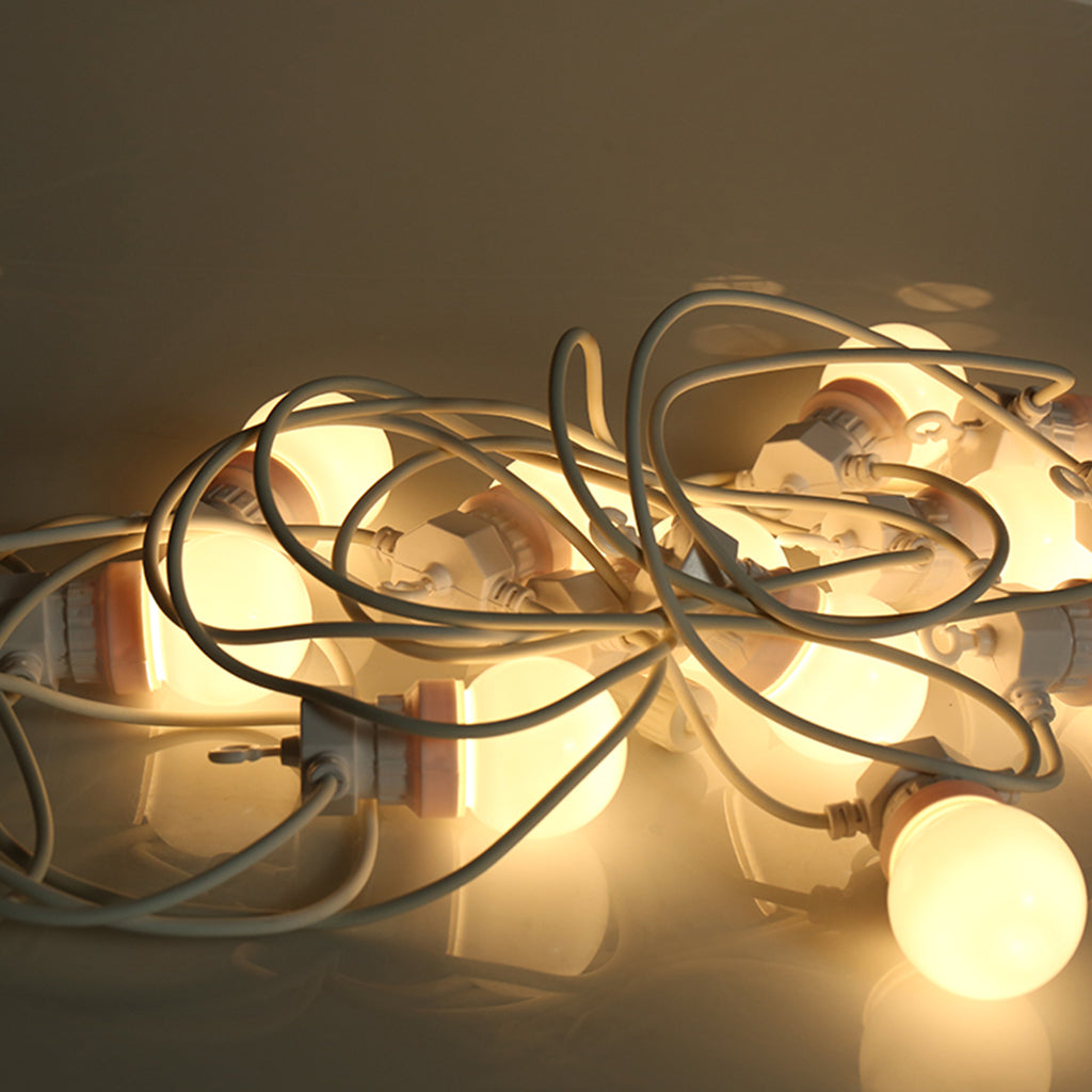 Ghirlanda luminoasa 10 m. cu 20 becuri LED interconectabila Cablu alb Ghirlanda luminoasa Lumini Terasa