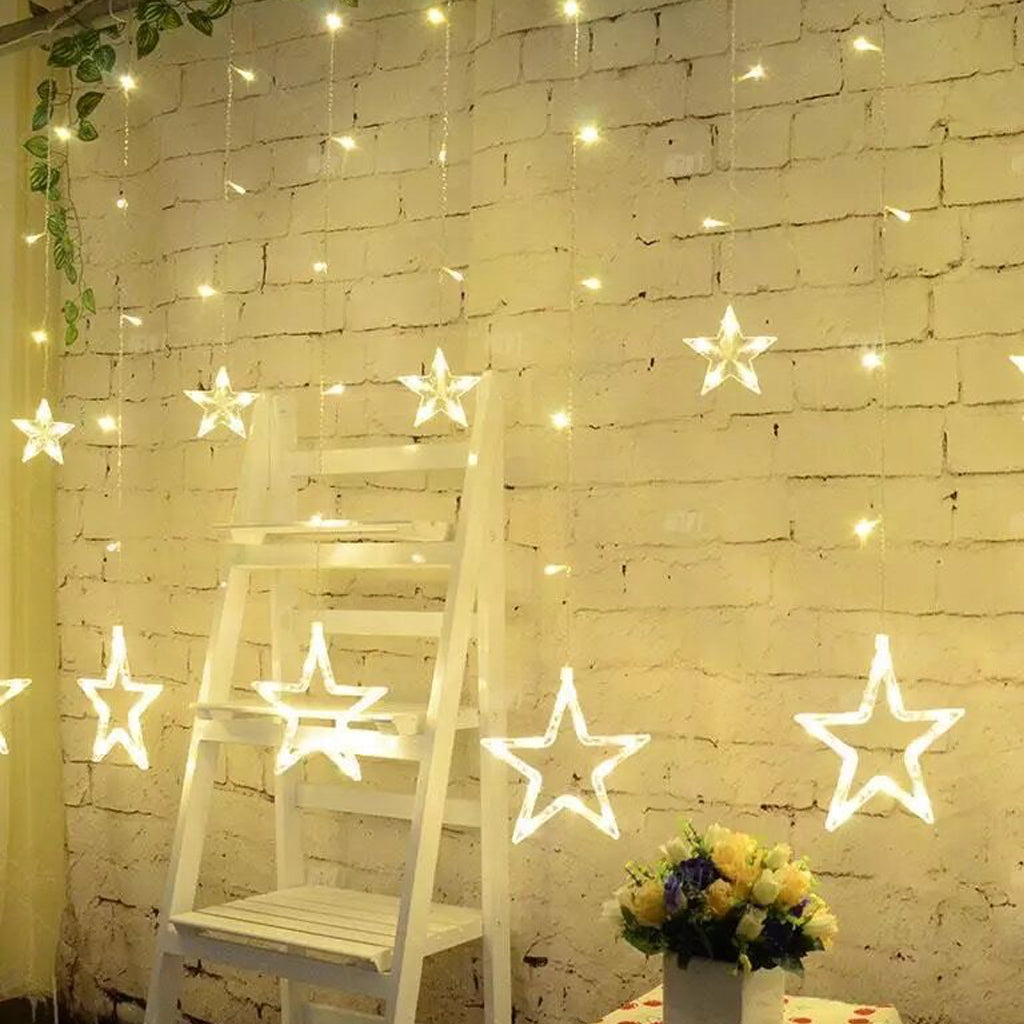 Ghirlanda Luminoasa Decorativa 3.5 m. cu 12 Stelute si 138 LED-uri Ghirlanda luminoasa Lumini Terasa