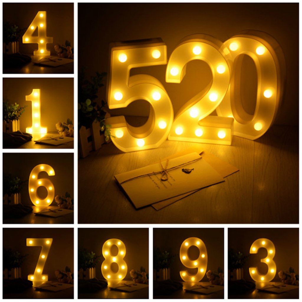 Cifre volumetrice luminoase LED cu baterii Cifre luminoase Lumini Terasa